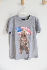 ST Revolution Bear & American Flag Gray Shirt | Youth S (6/7)