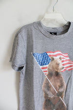 ST Revolution Bear & American Flag Gray Shirt | Youth S (6/7)