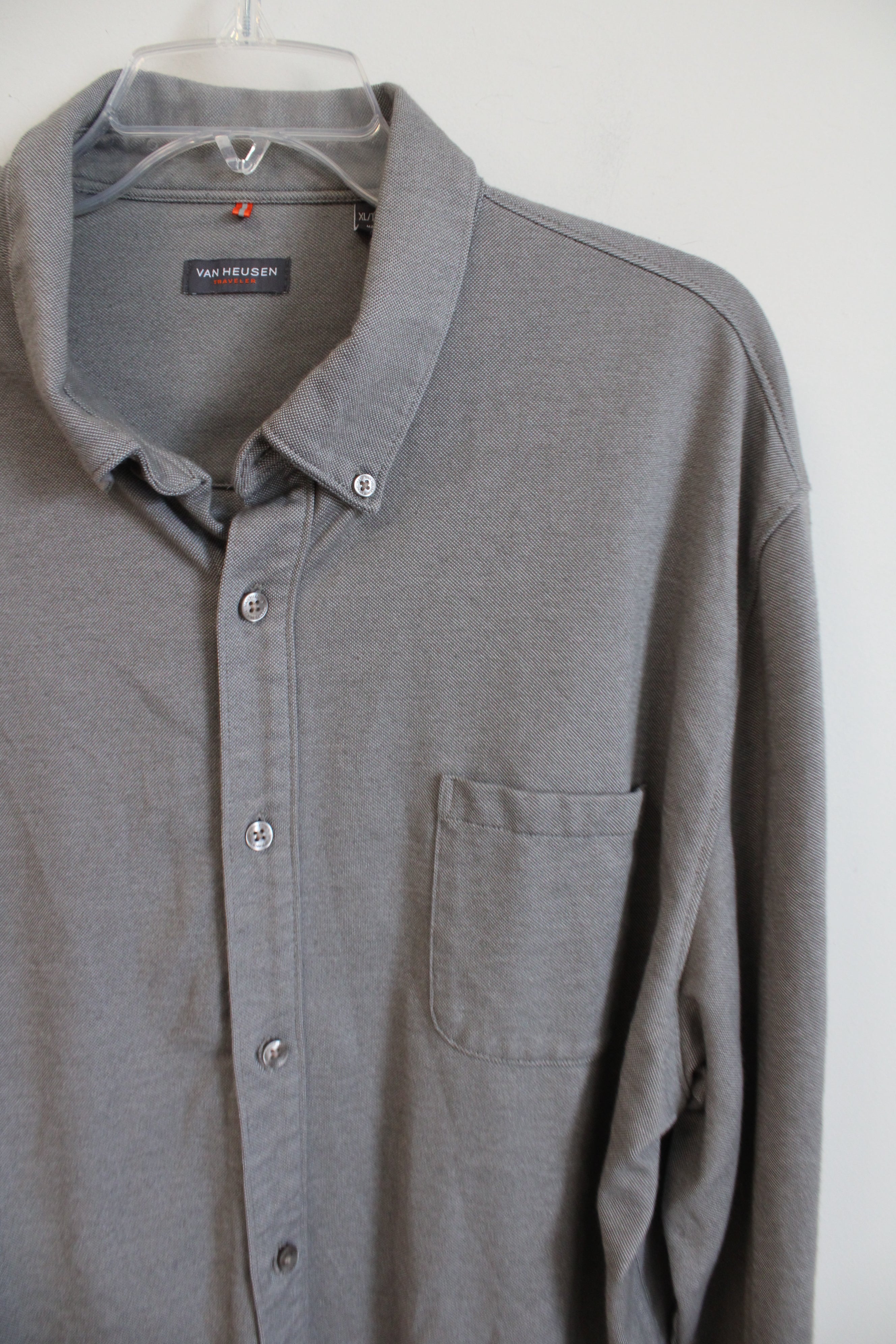 Van Heusen Gray Traver Button Down Soft Shirt | XL