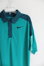 Nike Dri-Fit Tri-Toned Teal Polo Shirt | Youth M (10/12)