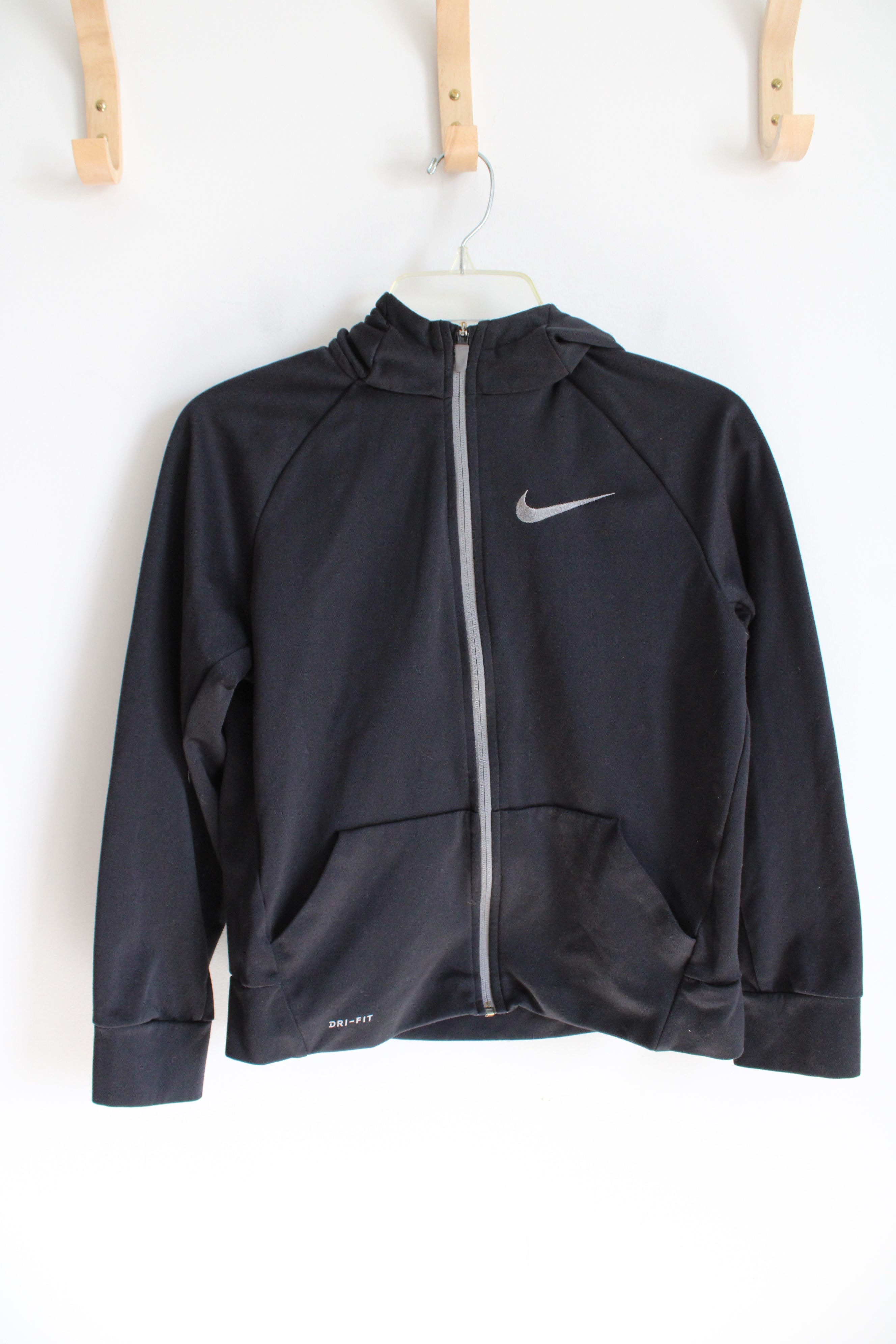 Nike Dri-Fit Black & Gray Jacket | Youth L (14/16)