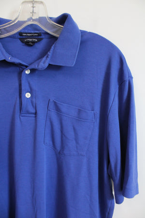 Lands' End Cobalt Blue Supima Cotton Polo Shirt | XL