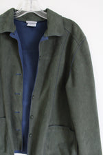 Bonworth Green Sueded Fleece Lined Button Down | M Petite