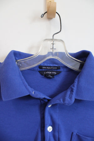 Lands' End Cobalt Blue Supima Cotton Polo Shirt | XL