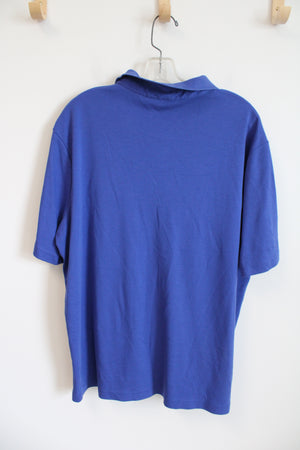 Lands' End Cobalt Blue Supima Cotton Polo Shirt | XL