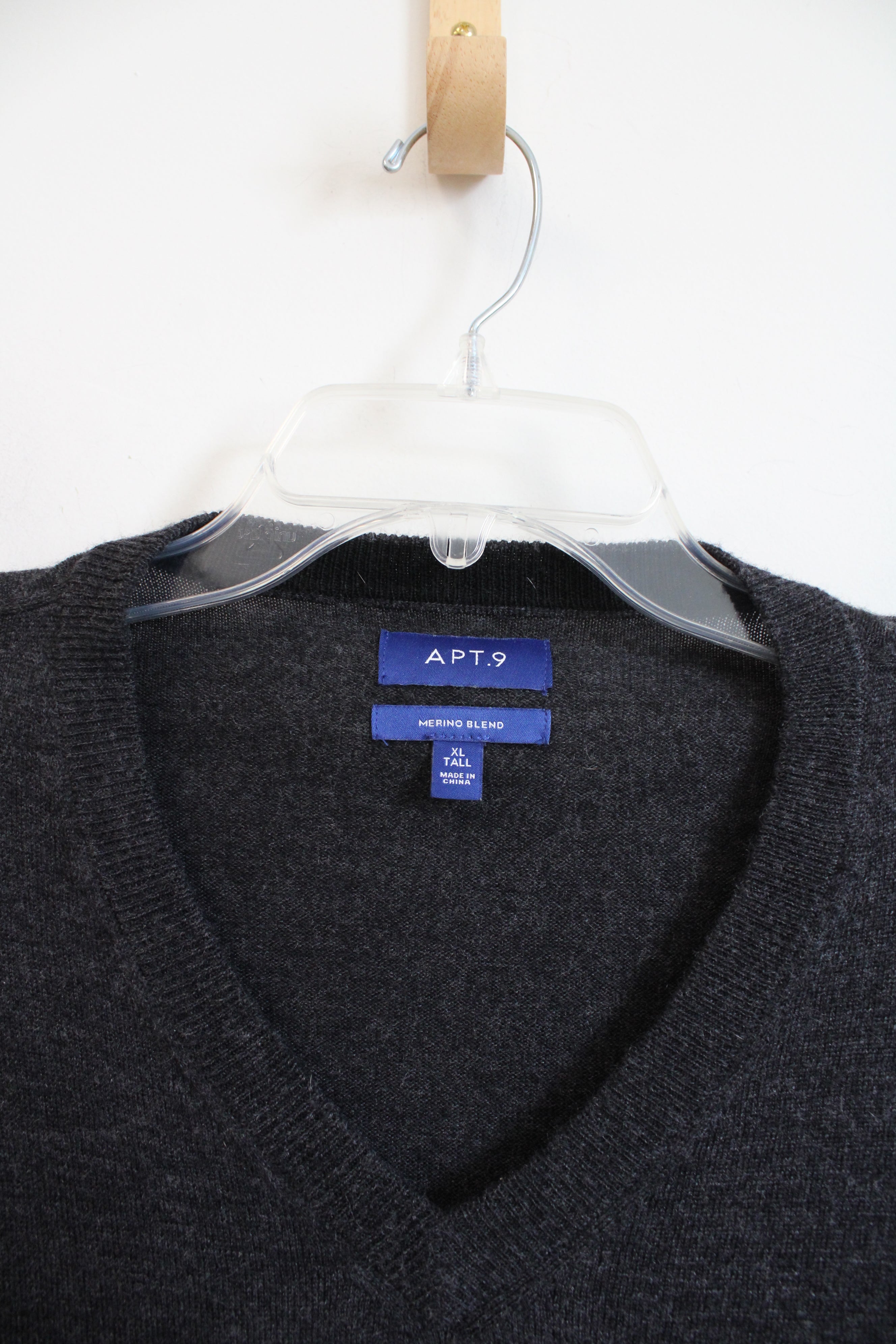 APT.9 Gray Merino Wool Blend Sweater | XL Tall