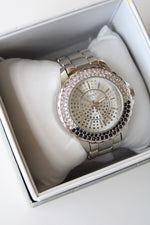 Studio I Time Crystal Embedded Silver Analog Watch