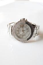 Studio I Time Crystal Embedded Silver Analog Watch