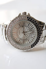 Studio I Time Crystal Embedded Silver Analog Watch