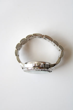 Studio I Time Crystal Embedded Silver Analog Watch