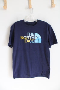 The North Face Navy Blue & Yellow Cotton Shirt | Youth L (14/16)