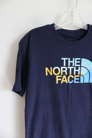 The North Face Navy Blue & Yellow Cotton Shirt | Youth L (14/16)