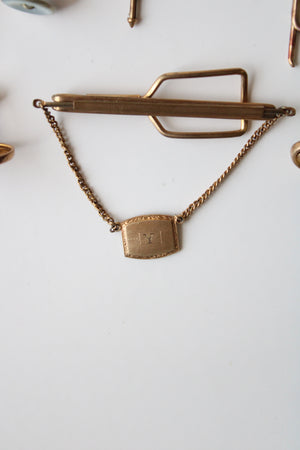 Set Of Various Vintage Pins, Cuff Links, Tie Bars