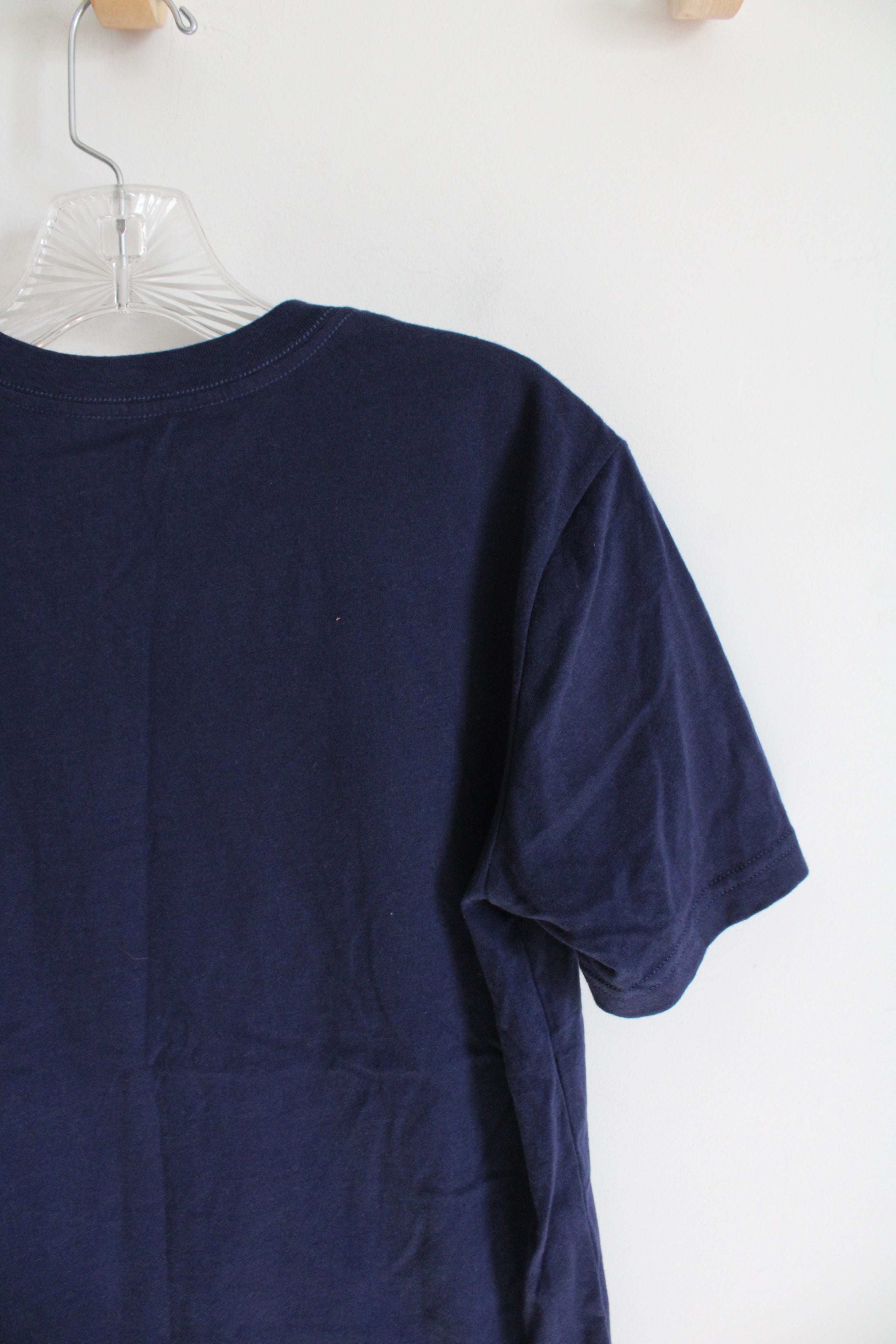 The North Face Navy Blue & Yellow Cotton Shirt | Youth L (14/16)