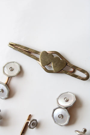 Set Of Various Vintage Pins, Cuff Links, Tie Bars