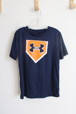 Under Armour Navy & Orange Logo Shirt | Youth 7