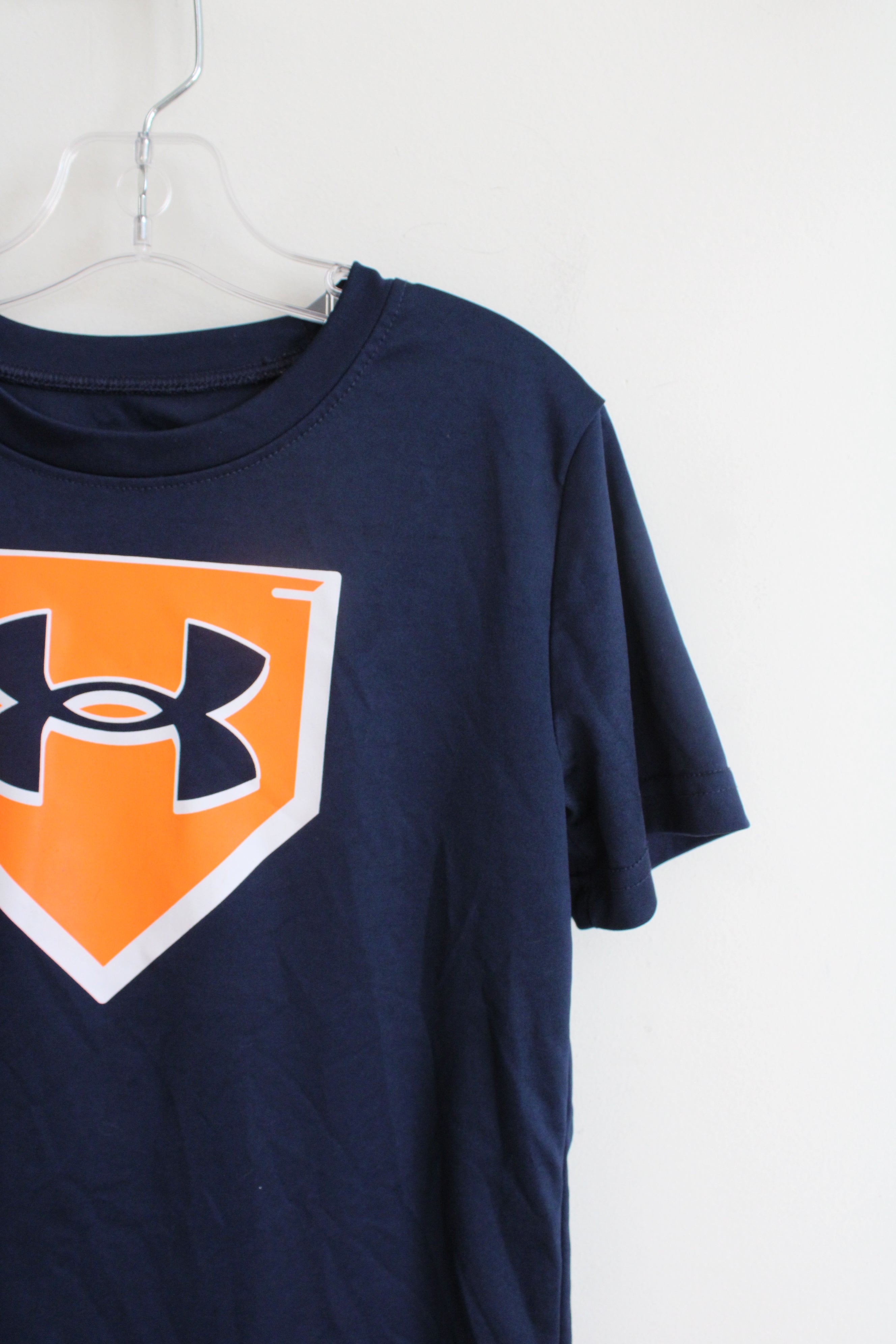 Under Armour Navy & Orange Logo Shirt | Youth 7