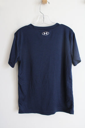 Under Armour Navy & Orange Logo Shirt | Youth 7