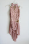 Tenth House Pink Sequin Halter Neck Dance Dress | S