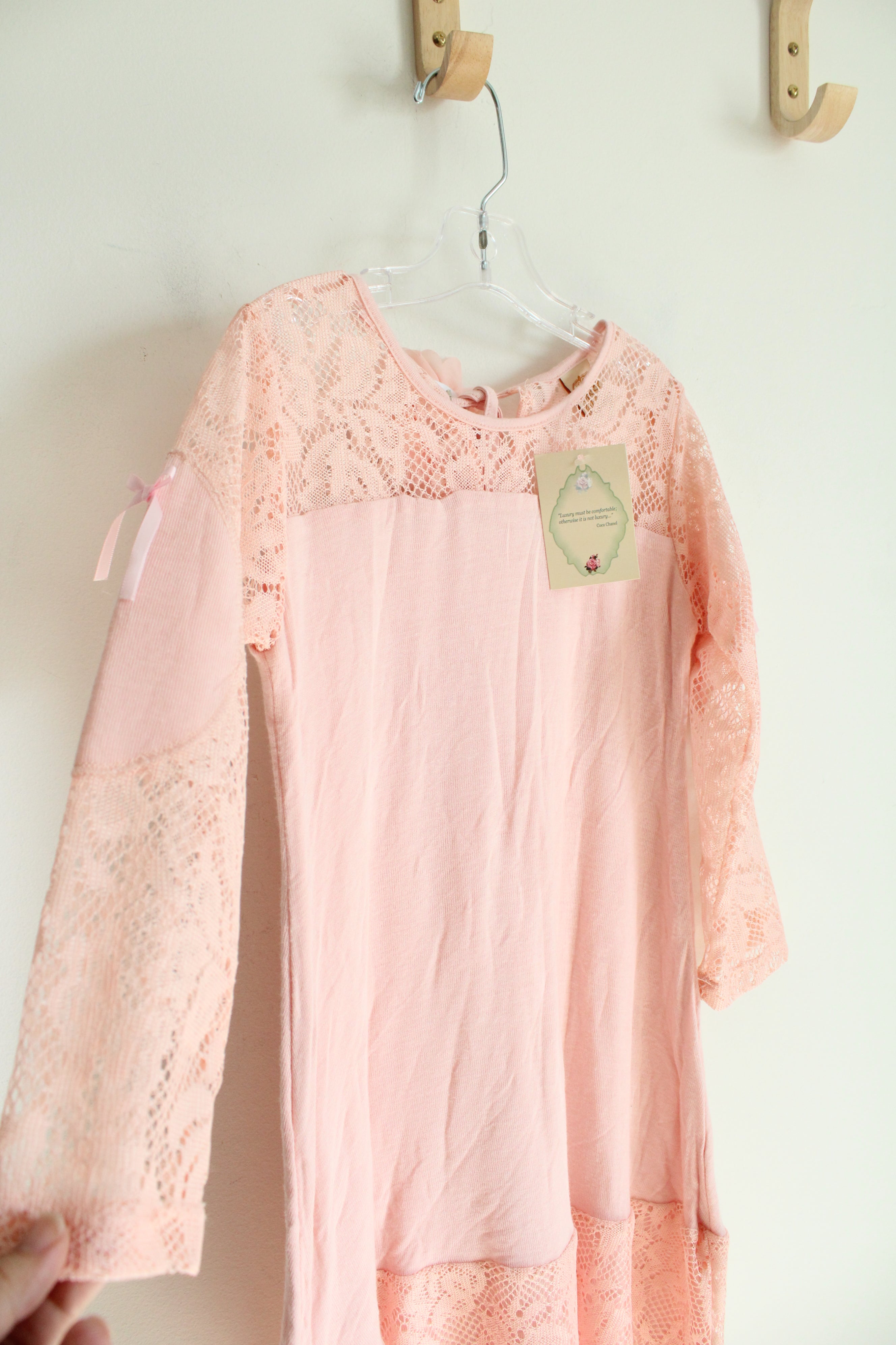 NEW Mia Bella Baby Couture Light Pink Lacey Dress | Youth 8