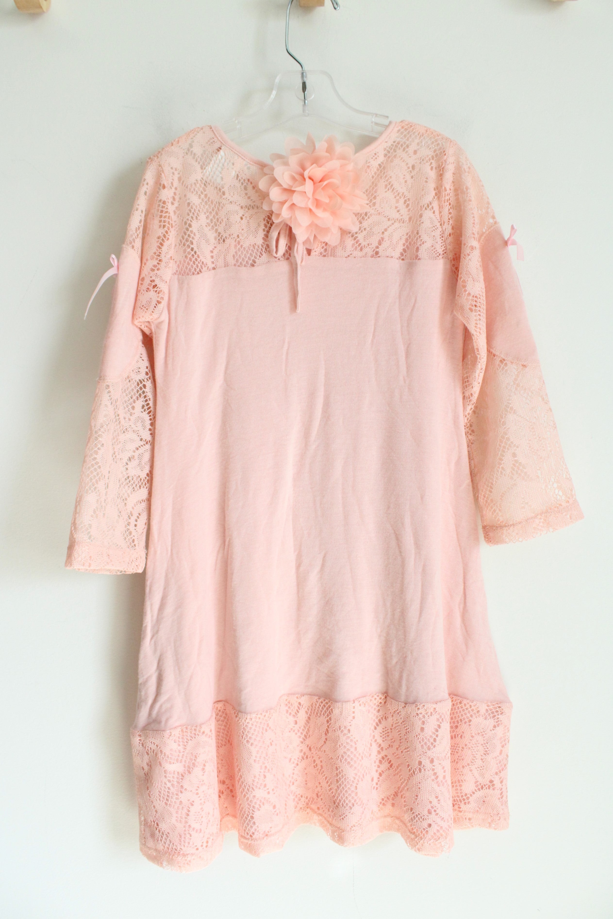 NEW Mia Bella Baby Couture Light Pink Lacey Dress | Youth 8