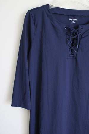 Lands' End Navy Long Sleeved Dress | M