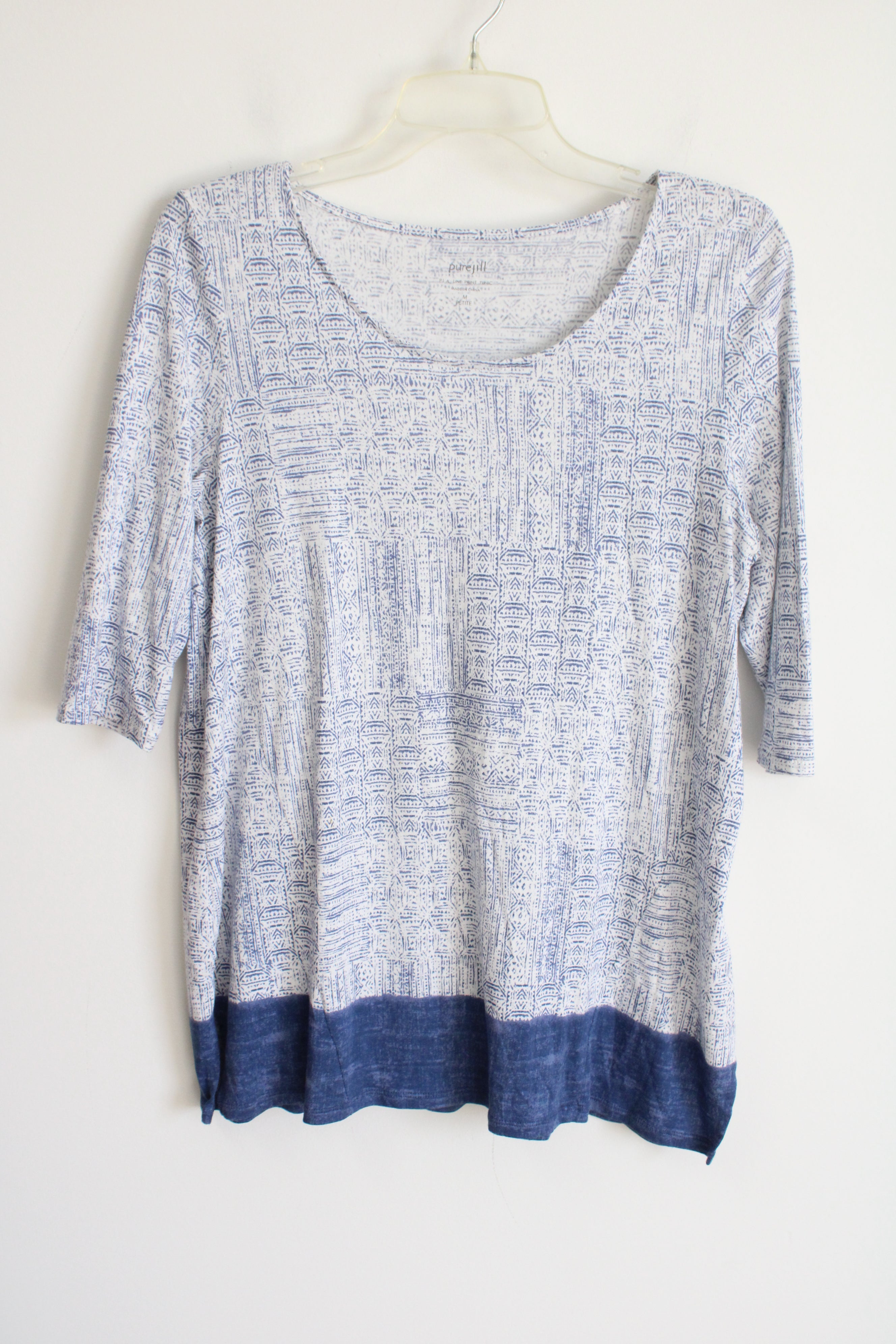 J.Jill PureJill Blue PJ A-Line Print Tunic Top | M Petite