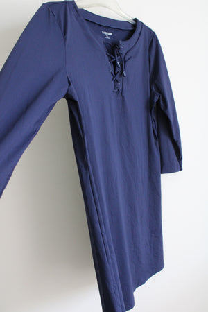 Lands' End Navy Long Sleeved Dress | M