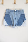 SO Denim Multi Wash Jeans High Rise Distressed Shortie Shorts | 9/29W