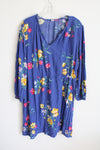 Old Navy Blue Floral Long Sleeved Dress | XXL
