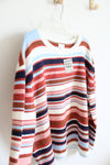 NEW Nordstrom Caslon Rust Navy & Pink Striped Lucy Sweater | 3X