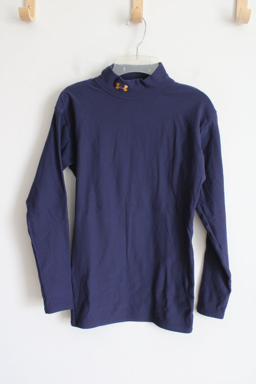 Under Armour Mock Neck Blue Thermal Shirt | Youth M (10/12)