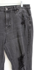 Wild Fable Washed Out Black Denim High Rise Mom Jeans | 10