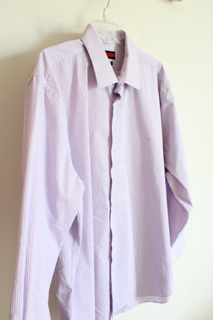 Architect Regular Fit Stretch Pink & Blue Plaid Button Down Shirt | XL