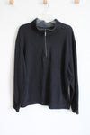 Tommy Bahama Black 1/4 Zip Soft Cotton Blend Sweatshirt | XL