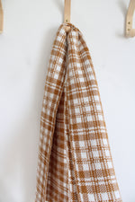 NEW Timberland Brown & White Plaid Scarf