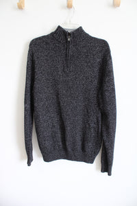 Chaps Black Speckled Knit 1/4 Zip Sweater | XL