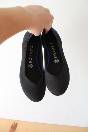 Rothy's Round Toe Black Ballet Flats | Size 7