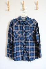 OutdoorLife Blue Plaid Button Down Shirt | XL