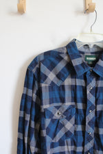 OutdoorLife Blue Plaid Button Down Shirt | XL