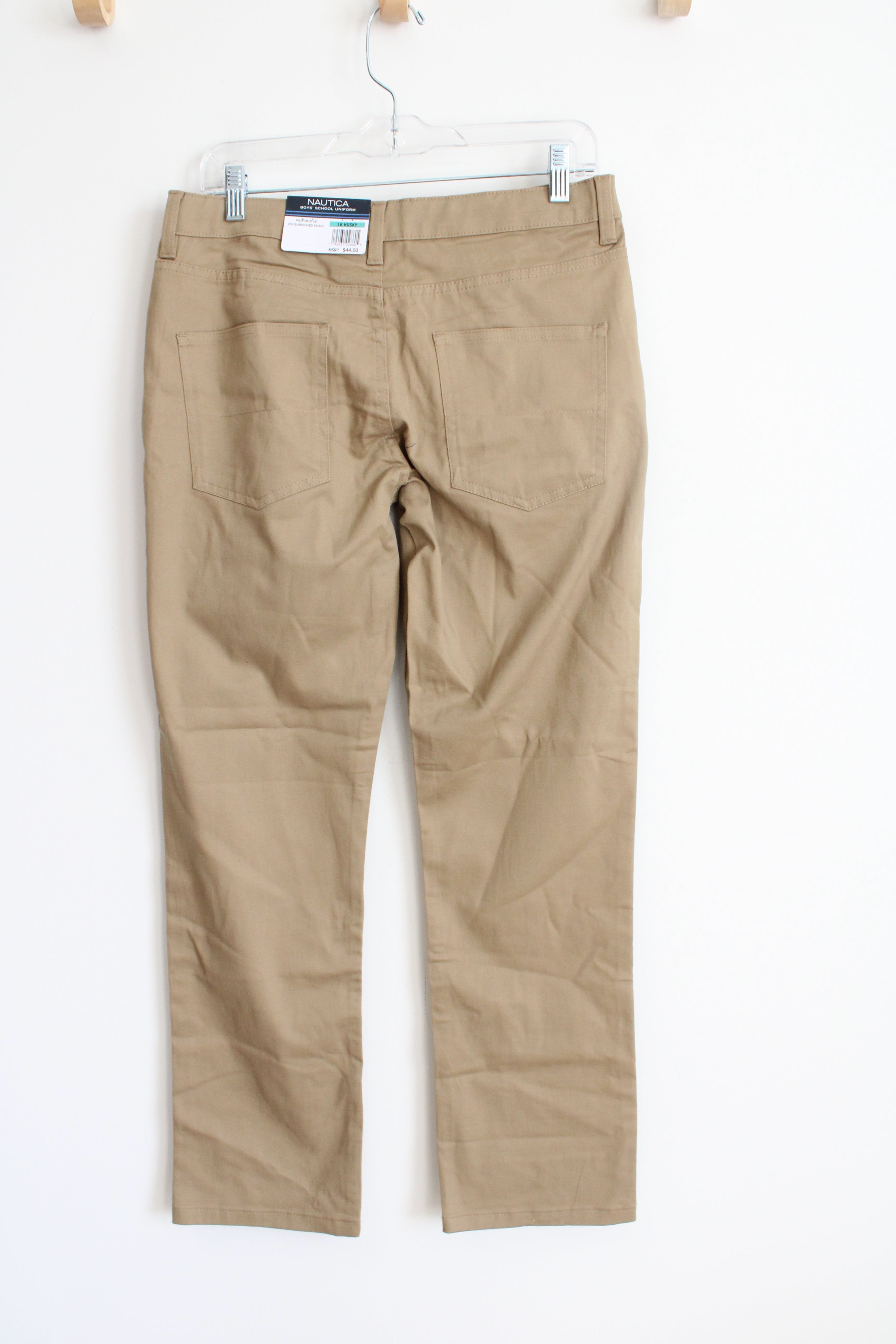 NEW Nautica Reinforced Knee Husky Khaki School Uniform Pants | Youth 16