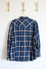 OutdoorLife Blue Plaid Button Down Shirt | XL