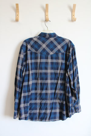 OutdoorLife Blue Plaid Button Down Shirt | XL