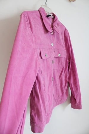 Fashion Bug Pink Sueded Light Jacket | L