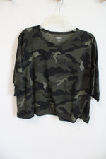 Old Navy Active Green Camo Crop Tee | L