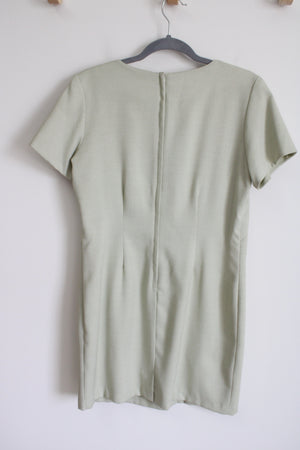 Ivy Collection Vintage Pale Green Fitted Dress | 12 Petite