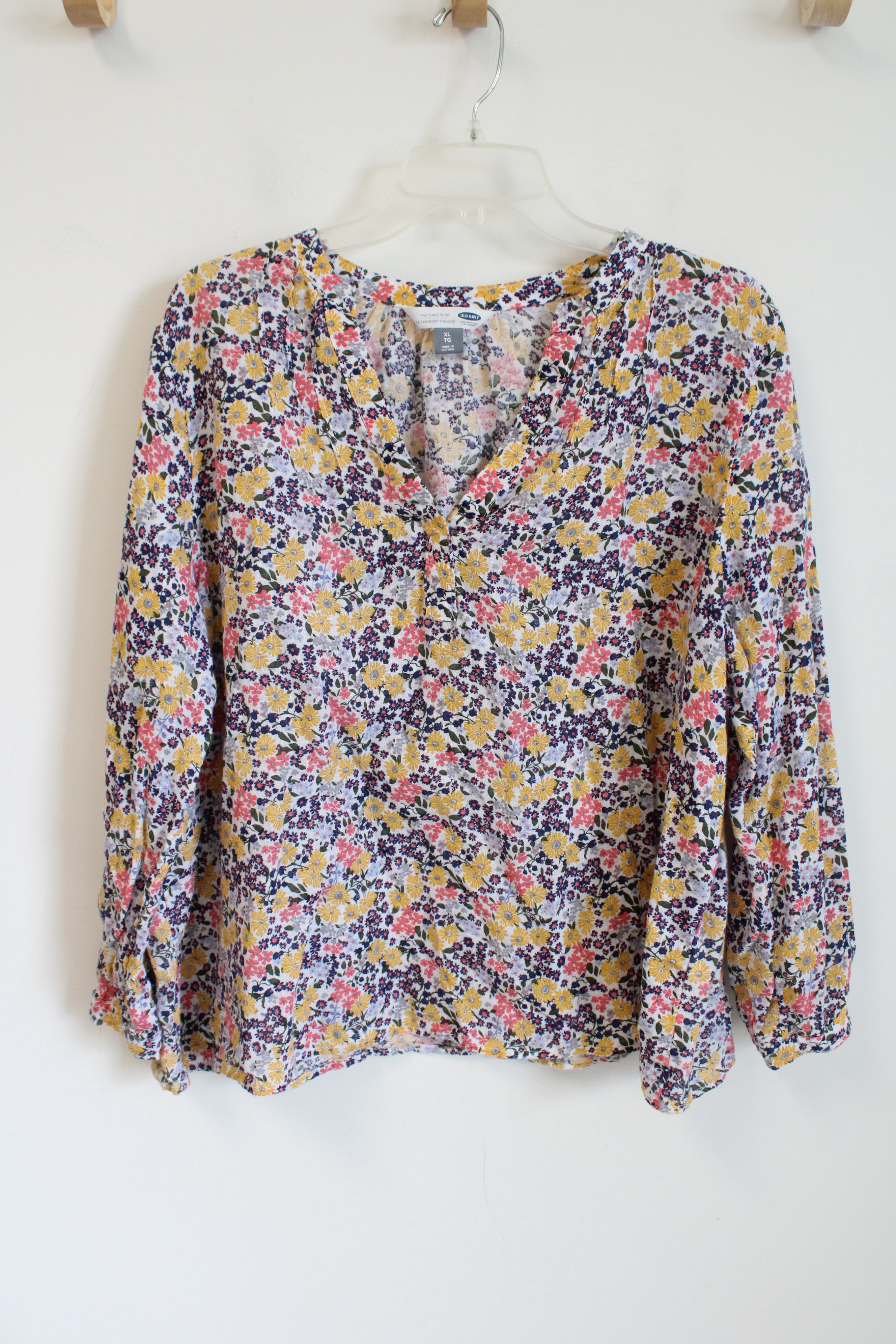 Old Navy Floral Linen Blend Tunic Shirt | XL