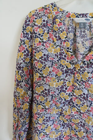 Old Navy Floral Linen Blend Tunic Shirt | XL