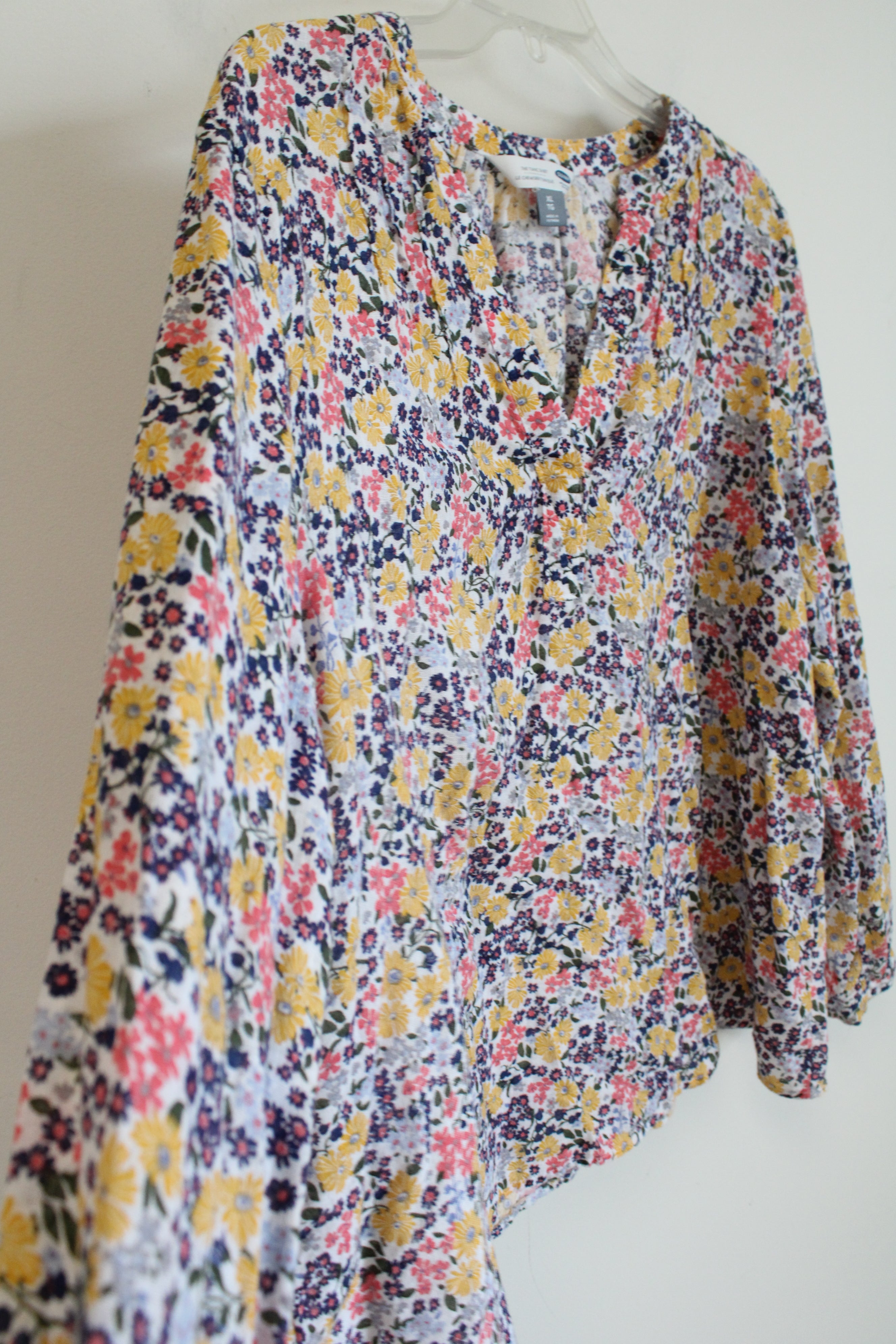 Old Navy Floral Linen Blend Tunic Shirt | XL