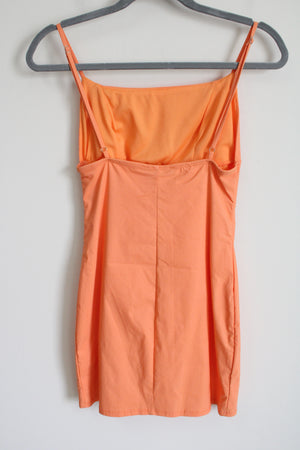 Blue Blush Orange Stretch Fitted Mini Dress | S